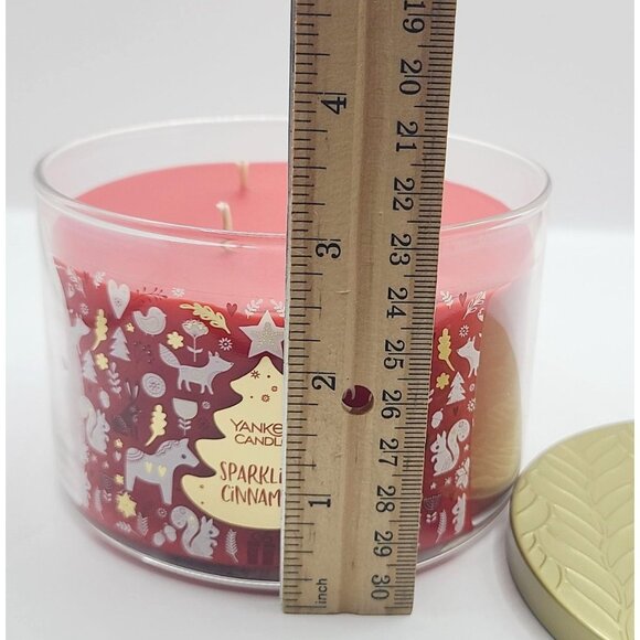 Yankee Candle Sparkling Cinnamon 3-Wick 18oz Scented Jar Candle With Gold Lid - Picture 8 of 8
